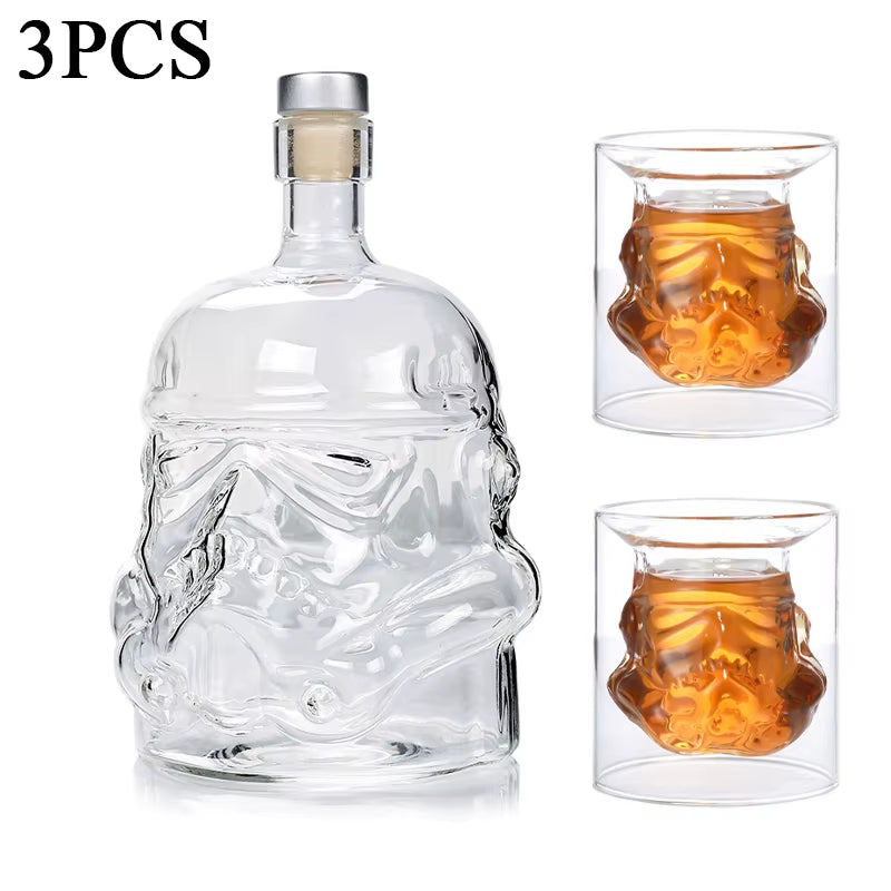 Wine Glass Set Storm Trooper Helmet Whiskey Decanter Whiskey Glass Cup Wine Glasses Accessories Creative Men Gift Bar Party Hot