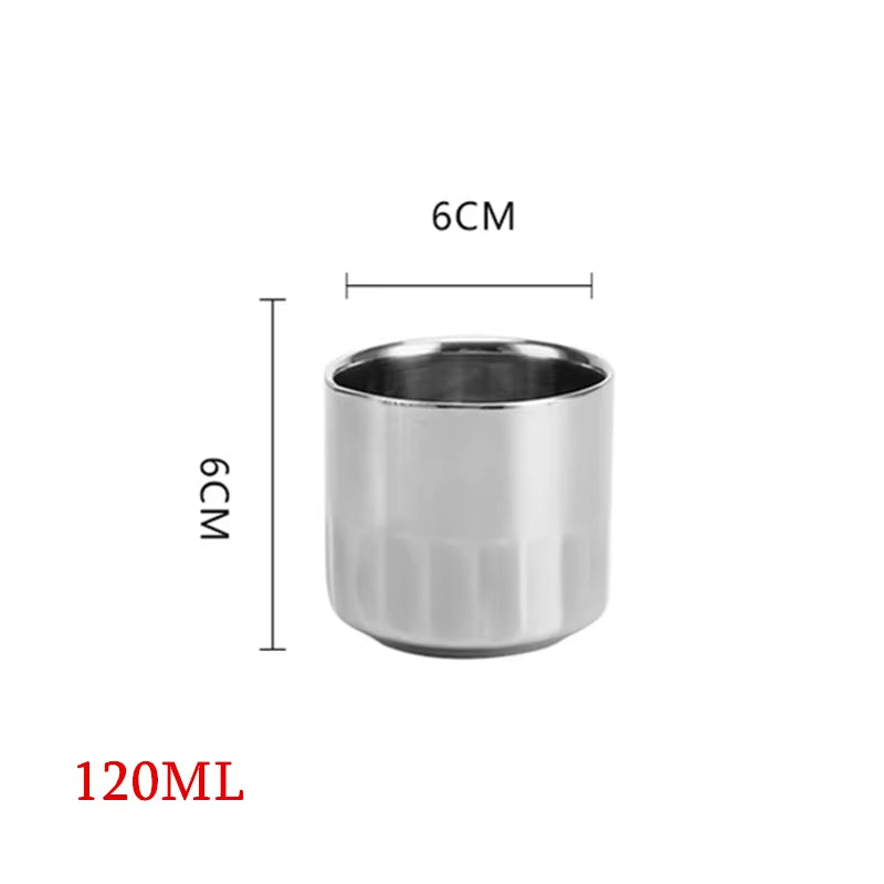 Stainless Steel Double Wall Silver Coffee Beer Mug Portable Travel Water Cup Tea Milk Mugs Drinkware 350Ml/500Ml
