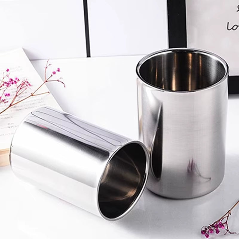 Stainless Steel Double Wall Silver Coffee Beer Mug Portable Travel Water Cup Tea Milk Mugs Drinkware 350Ml/500Ml