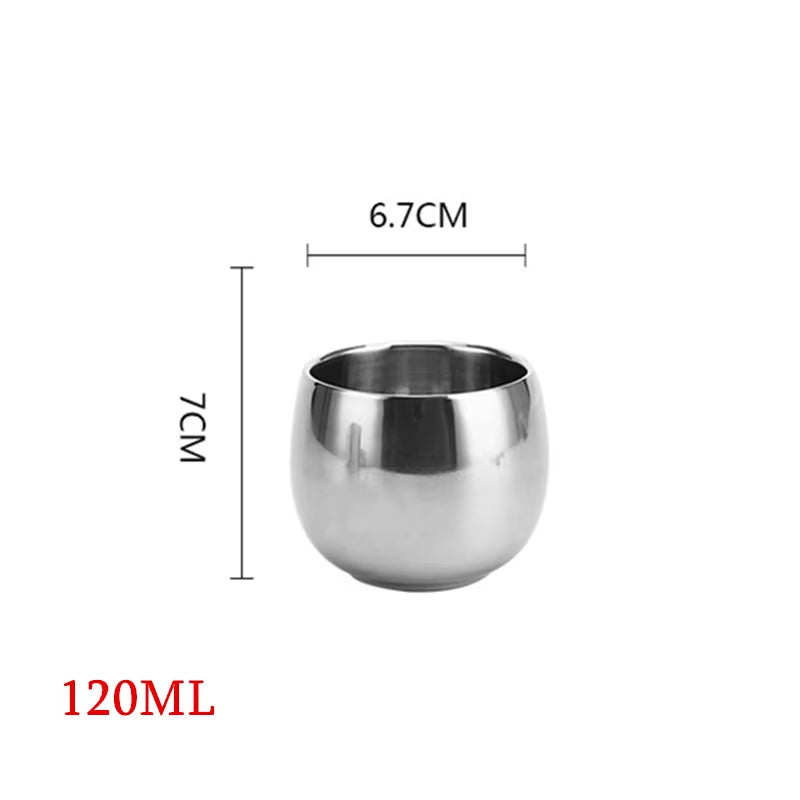 Stainless Steel Double Wall Silver Coffee Beer Mug Portable Travel Water Cup Tea Milk Mugs Drinkware 350Ml/500Ml
