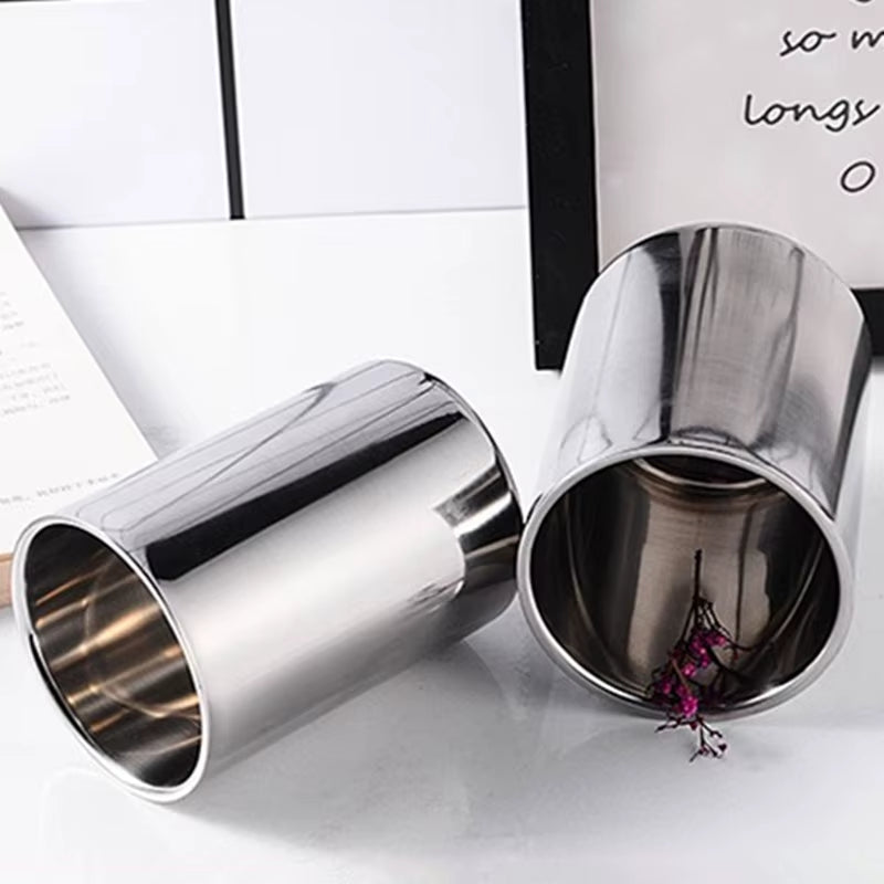 Stainless Steel Double Wall Silver Coffee Beer Mug Portable Travel Water Cup Tea Milk Mugs Drinkware 350Ml/500Ml